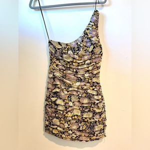 XS Zara cocktail one shoulder dress